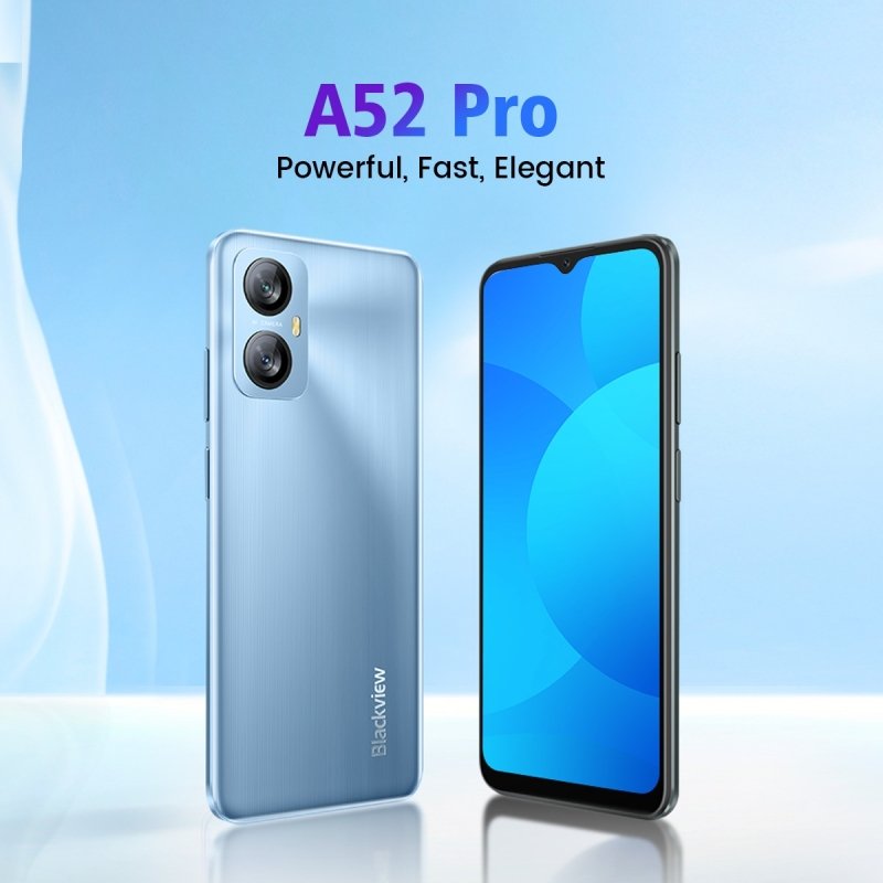 Wholesale Blackview A52 Pro 4GB+128GB 6.52 Inch Android 13 Unisoc T606 Octa Core 1.6GHz Fingerprint 4G OTG 3G&4G Smartphone